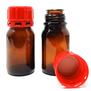 125ml Packfill® - Narrow Mouth Amber Glass Chemical Bottle - Liquid